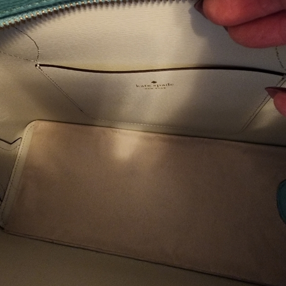 Kate Spade NEW Leather Large Darcy Satchel Stone Blue New w Tag 12 X 10 Size - Picture 4 of 9